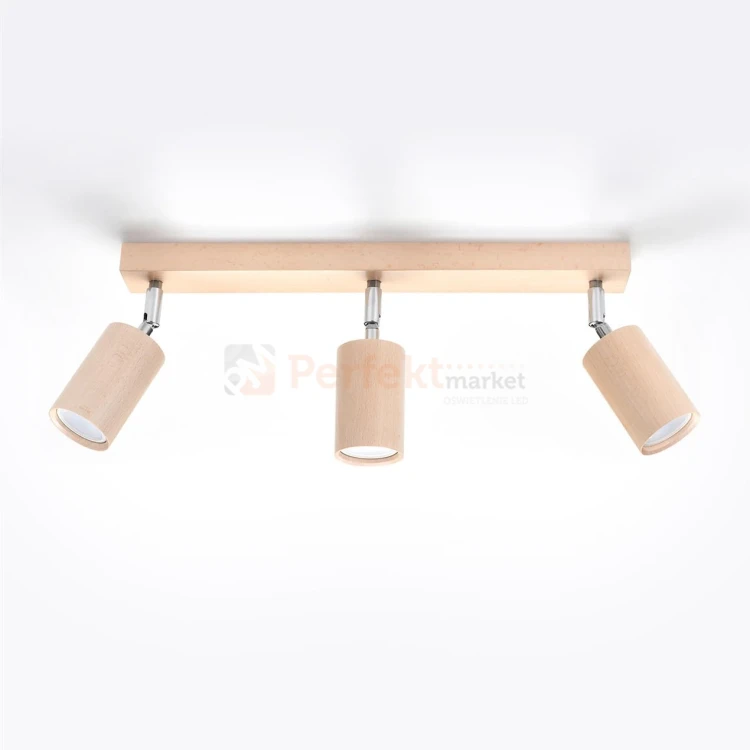 Plafon BERG 3 oprawa regulowana spot naturalne drewno SL.0703 Sollux perfektmarket.webp