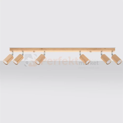 Plafon BERG 6 oprawa regulowana spot naturalne drewno SL.1043 Sollux perfektmarket.webp
