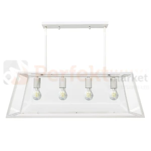 Lampa wisząca Finland loft z szybą biała