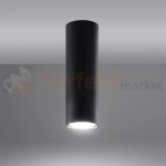Nowoczesna lampa sufitowa spot walec Lagos 20 cm czarny Sollux perfektmarket.webp