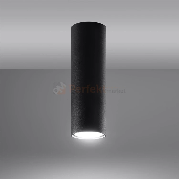 Nowoczesna lampa sufitowa spot walec Lagos 20 cm czarny Sollux perfektmarket.webp