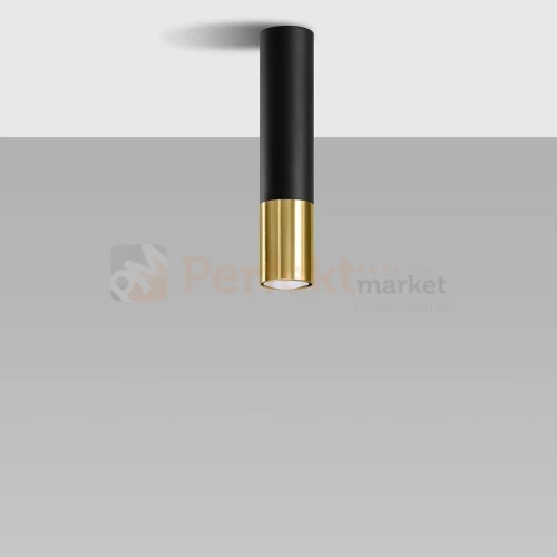 Oprawa sufitowa downlight LOOPEZ tuba czarno złota  SL.0951 Sollux perfektmarket.webp
