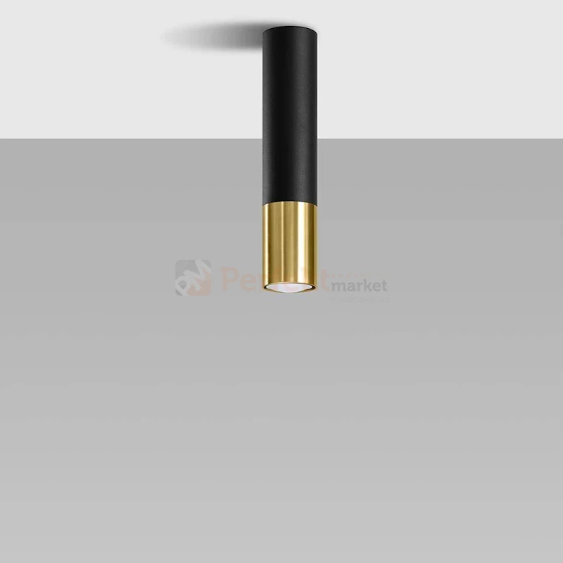 Oprawa sufitowa downlight LOOPEZ tuba czarno złota  SL.0951 Sollux montaż perfektmarket.webp