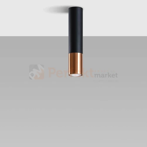 Oprawa sufitowa downlight LOOPEZ tuba czarny miedź SL.0945 Sollux perfektmarket.webp