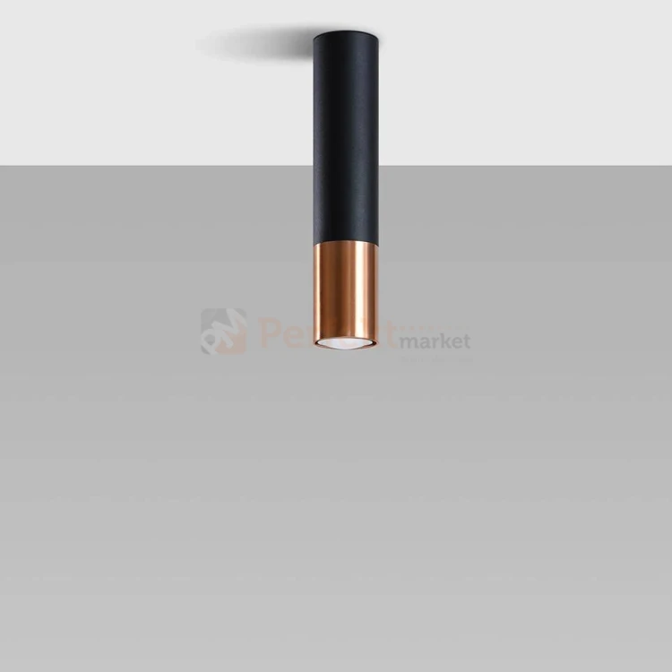 Oprawa sufitowa downlight LOOPEZ tuba czarny miedź SL.0945 Sollux perfektmarket.webp