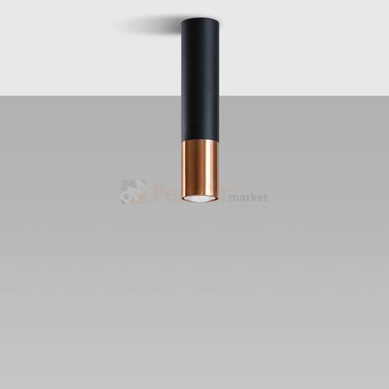 Oprawa sufitowa downlight LOOPEZ tuba czarno złota  SL.0951 Sollux montaż perfektmarket.webp