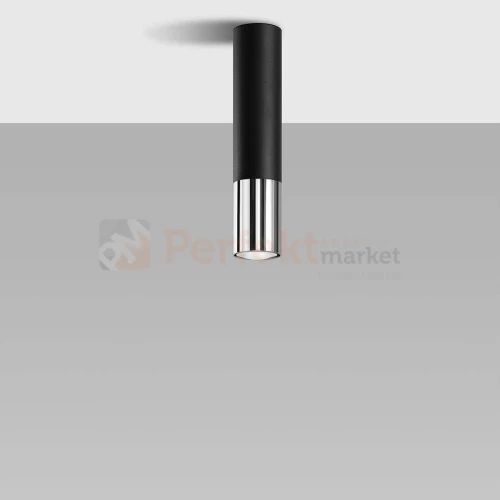 Oprawa sufitowa downlight LOOPEZ tuba czarny chrom SL.0939 Sollux perfektmarket.webp