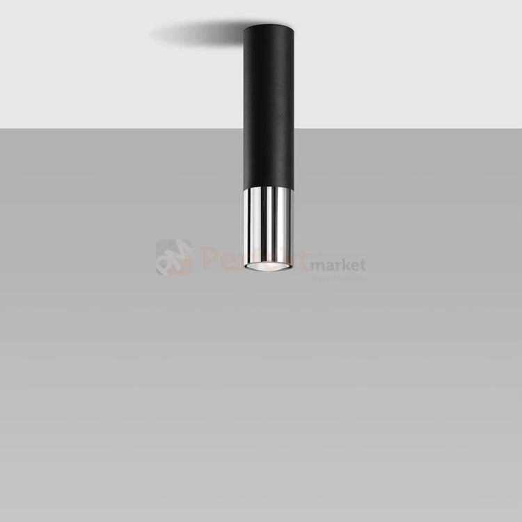 Oprawa sufitowa downlight LOOPEZ tuba czarny chrom SL.0939 Sollux perfektmarket.webp