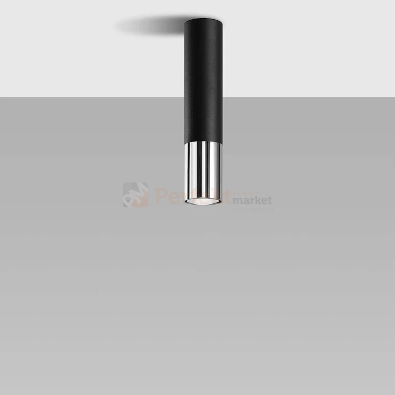 Oprawa sufitowa downlight LOOPEZ tuba czarno złota  SL.0951 Sollux wymiary perfektmarket.webp