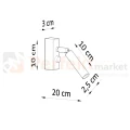 Oprawa ścienno sufitowa EYETECH 1 slim regulowana biały SL.0902 Sollux wymiary perfektmarket.webp