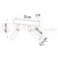 Oprawa sufitowa EYETECH 2 slim regulowany spot wymiary Sollux perfektmarket.webp