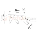 Oprawa sufitowa EYETECH 3 slim regulowany spot wymiary Sollux perfektmarket.webp