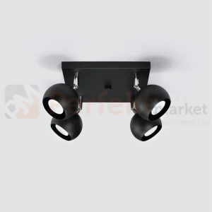 Nowoczesna lampa sufitowa kierunkowa plafon Oculare 4 czarny SL.0446 Sollux