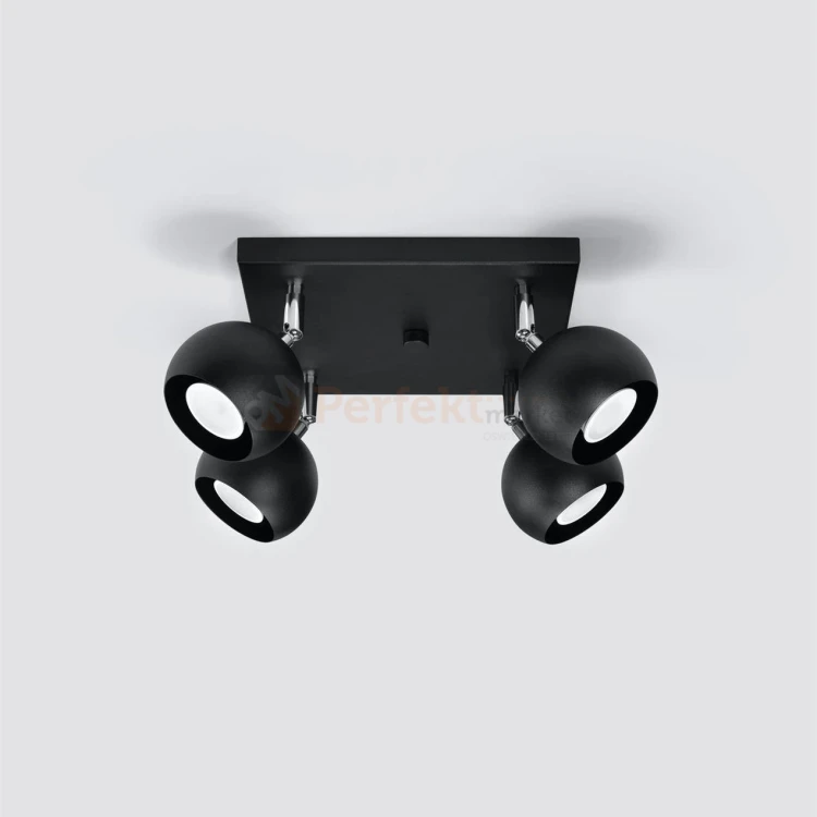 Nowoczesna lampa sufitowa kierunkowa plafon Oculare 4 czarny SL.0446 Sollux perfektmarket.webp