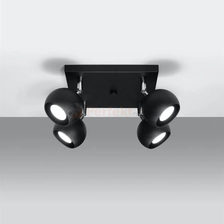 Nowoczesna lampa sufitowa kierunkowa plafon Oculare 4 czarny SL.0446 Sollux 1 perfektmarket.webp