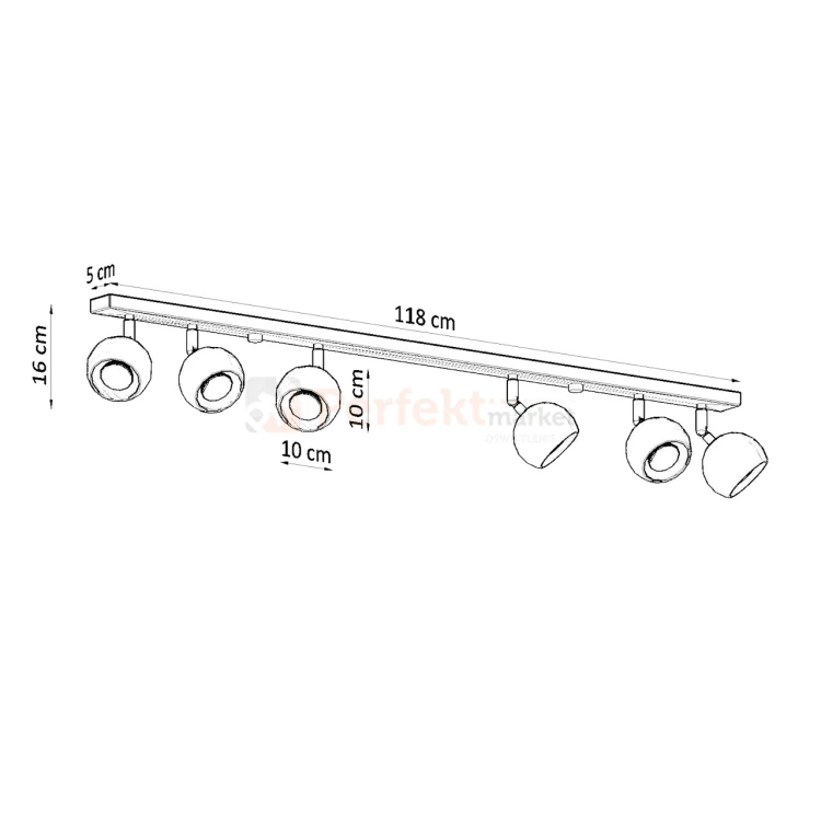 lampa sufitowa kierunkowa listwa reflektorki Oculare 6L wymiary Sollux perfektmarket.webp