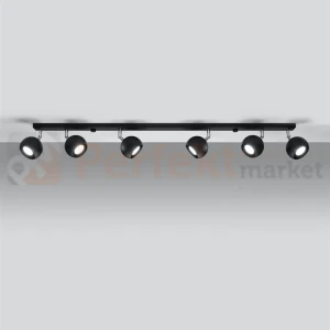 Nowoczesna lampa sufitowa kierunkowa listwa Oculare 6L czarna SL.0448 Sollux