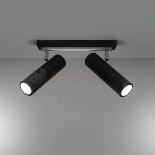 Nowoczesna lampa sufitowa kierunkowa spot listwa Direzione 2 czarna SL.0500 SOLLUX 1 perfektmarket.webp