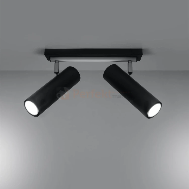 Nowoczesna lampa sufitowa kierunkowa spot listwa Direzione 2 czarna SL.0500 SOLLUX 1 perfektmarket.webp