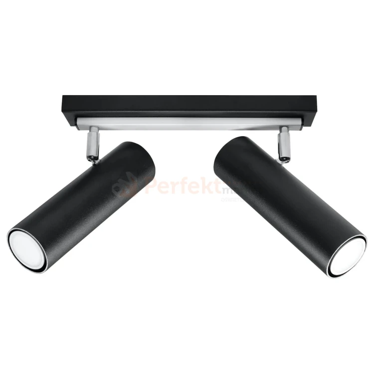 Nowoczesna lampa sufitowa kierunkowa spot listwa Direzione 2 czarna SL.0500 SOLLUX 2 perfektmarket.webp