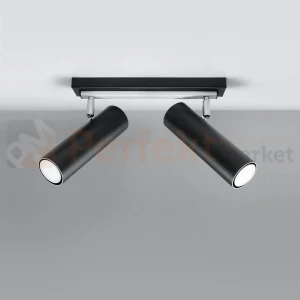 Nowoczesna lampa sufitowa kierunkowa spot listwa Direzione 2 czarna SL.0500
