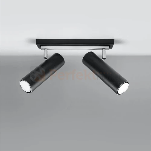 Nowoczesna lampa sufitowa kierunkowa spot listwa Direzione 2 czarna SL.0500 SOLLUX perfektmarket.webp