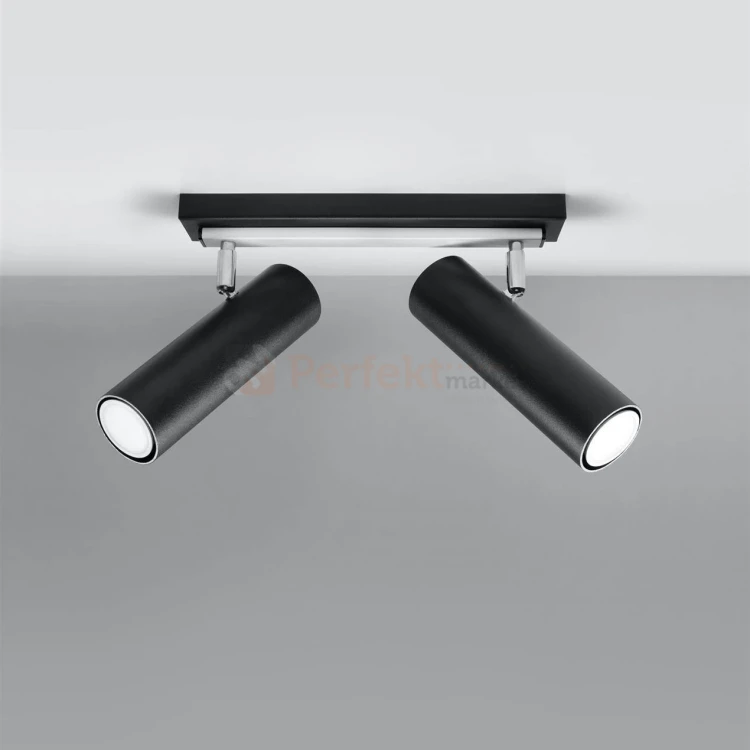 Nowoczesna lampa sufitowa kierunkowa spot listwa Direzione 2 czarna SL.0500 SOLLUX perfektmarket.webp
