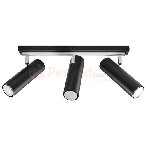 Nowoczesna lampa sufitowa kierunkowa spot listwa Direzione 3 czarna SL.0501 Sollux 1 perfektmarket.webp
