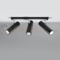 Nowoczesna lampa sufitowa kierunkowa spot listwa Direzione 3 czarna SL.0501 Sollux czarny.webp