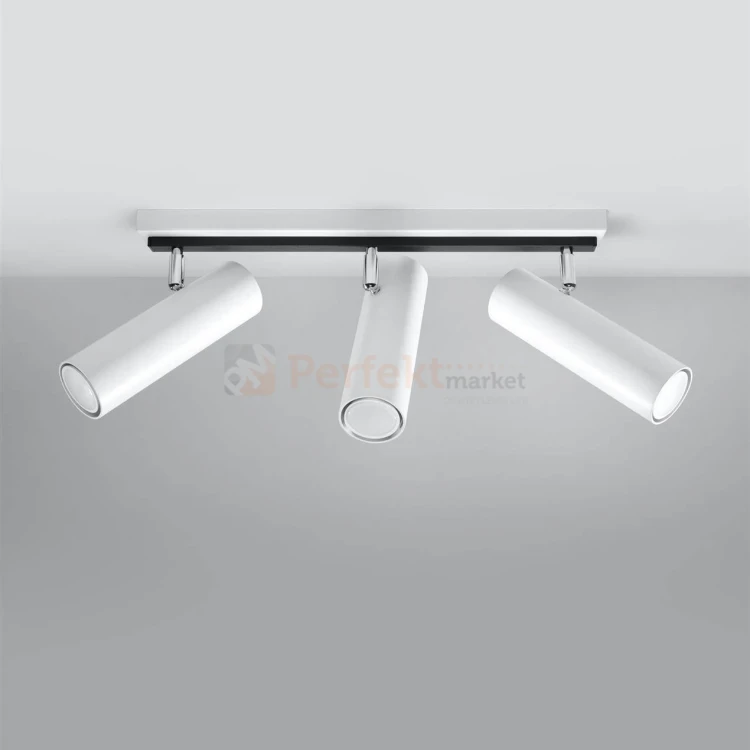Nowoczesna lampa sufitowa kierunkowa spot listwa Direzione 3 biała SL.0497 Sollux perfektmarket.webp