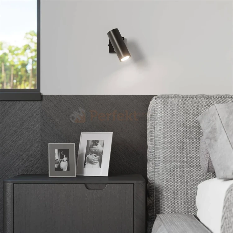 Nowoczesna lampa ścienno sufitowa kinkiet Direzione czarny aranacja Sollux Lighting perfektmarket.webp