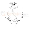 Nowoczesna lampa sufitowa spot kierunkowa Direzione wymiary Sollux perfektmarket.webp