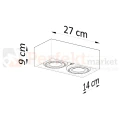 Plafon betonowy downlight QUATRO 2 SL.0884 Sollux wymiary perfektmarket olsztyn.webp