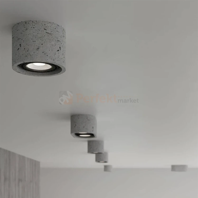 Plafon betonowy downlight BASIC 1  SL.0881 Sollux aranżacja Perfekt Market.webp