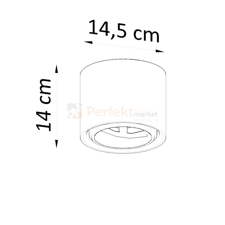 Plafon ceramiczny downlight ES111 KALU SL.0841 Sollux wymiary perfektmarket.webp