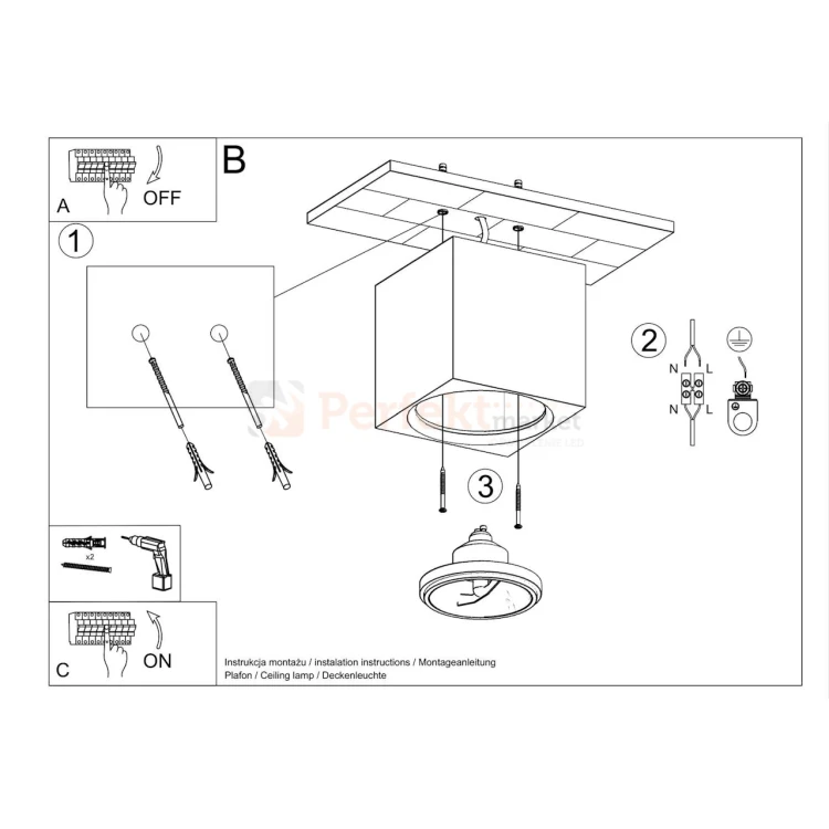Plafon ceramiczny downlight ES111 SEIDA SL.0850 montaż Sollux perfektmarket.webp