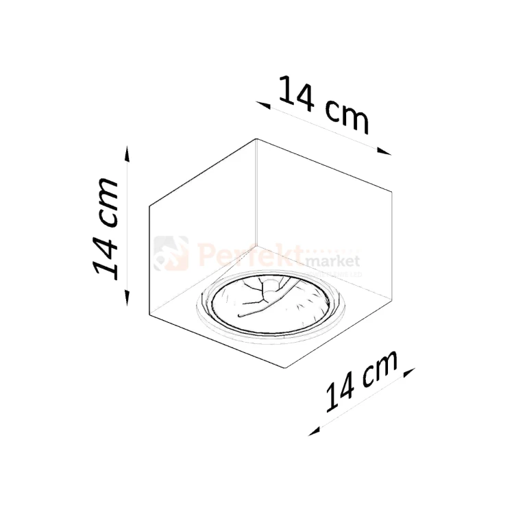 Plafon VALDE 140 betonowy downlight SL.0646 Sollux wymiary perfektmarket.webp