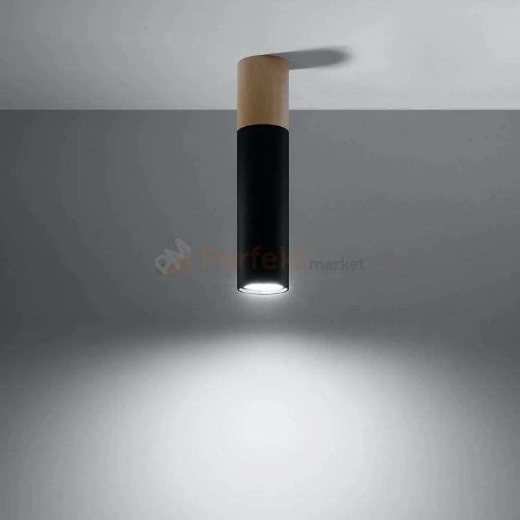 Oprawa sufitowa plafon downlight tuba PABLO czarna SL.0635 Sollux 1 perfektmarket.webp
