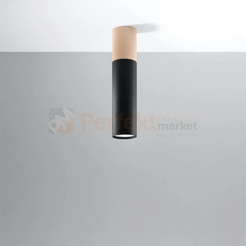 Oprawa sufitowa plafon downlight tuba PABLO czarna SL.0635 Sollux perfektmarket.webp