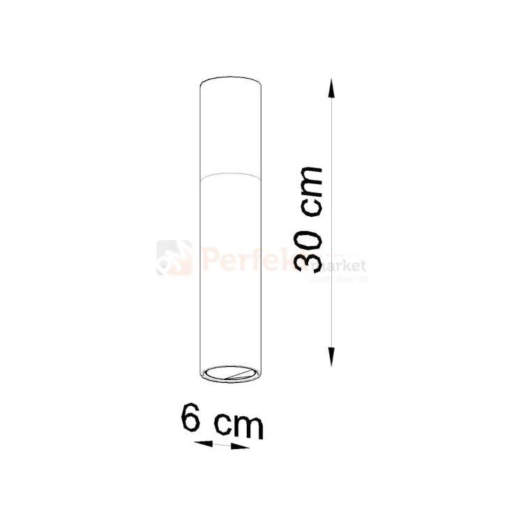 Oprawa sufitowa plafon downlight tuba PABLO Sollux wymiary perfektmarket.webp
