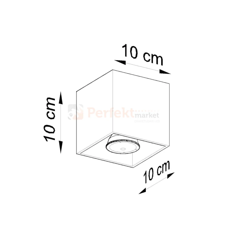 Plafon QUAD 1 wymiary oprawa sufitowa Sollux perfektmarket.webp