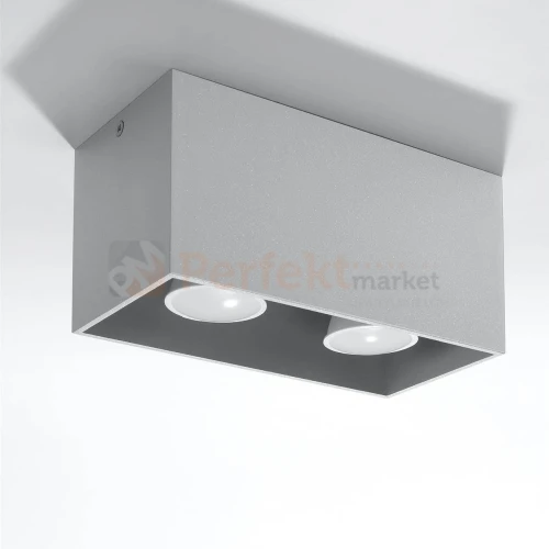 Plafon QUAD MAXI szary spot podwójny GU10 SL.0382 Sollux perfektmarket.webp