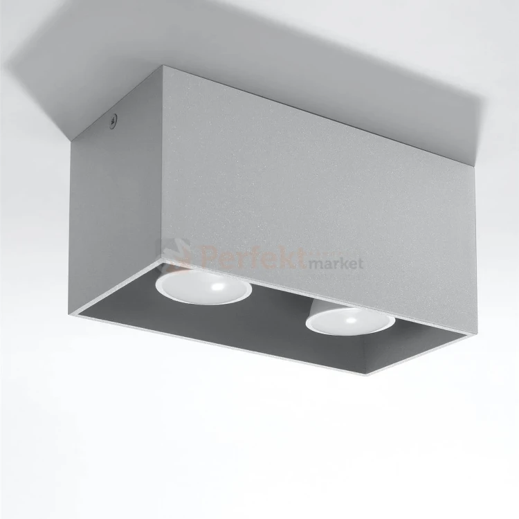 Plafon QUAD MAXI szary spot podwójny GU10 SL.0382 Sollux perfektmarket.webp