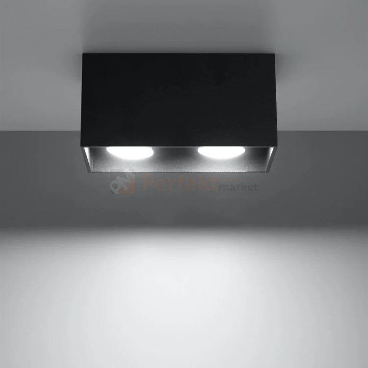 Plafon QUAD MAXI czarny spot podwójny GU10 SL.0381 Sollux 1 perfektmarket.webp