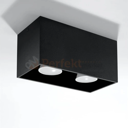 Plafon QUAD MAXI czarny spot podwójny GU10 SL.0381 Sollux perfektmarket.webp