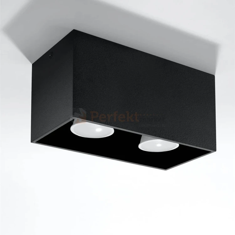Plafon QUAD MAXI czarny spot podwójny GU10 SL.0381 Sollux perfektmarket.webp