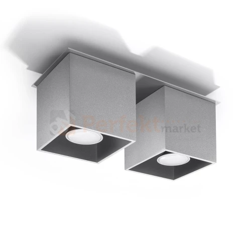 Oprawa sufitowa plafon spot kostka Cube 2xGU10 Quad 2 szary SL.0064 perfektmarket.webp