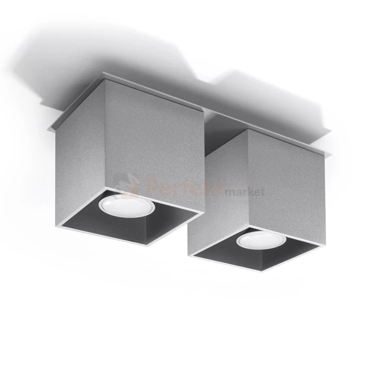 Oprawa sufitowa plafon spot kostka Cube 2xGU10 Quad 2 szary SL.0064 perfektmarket.webp