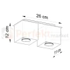 Oprawa sufitowa plafon spot kostka Cube 2xGU10 Quad 2 wymiary perfektmarket.webp