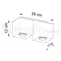 Oprawa sufitowa plafon spot kostka Cube 2xGU10 Quad 2 wymiary perfektmarket.webp